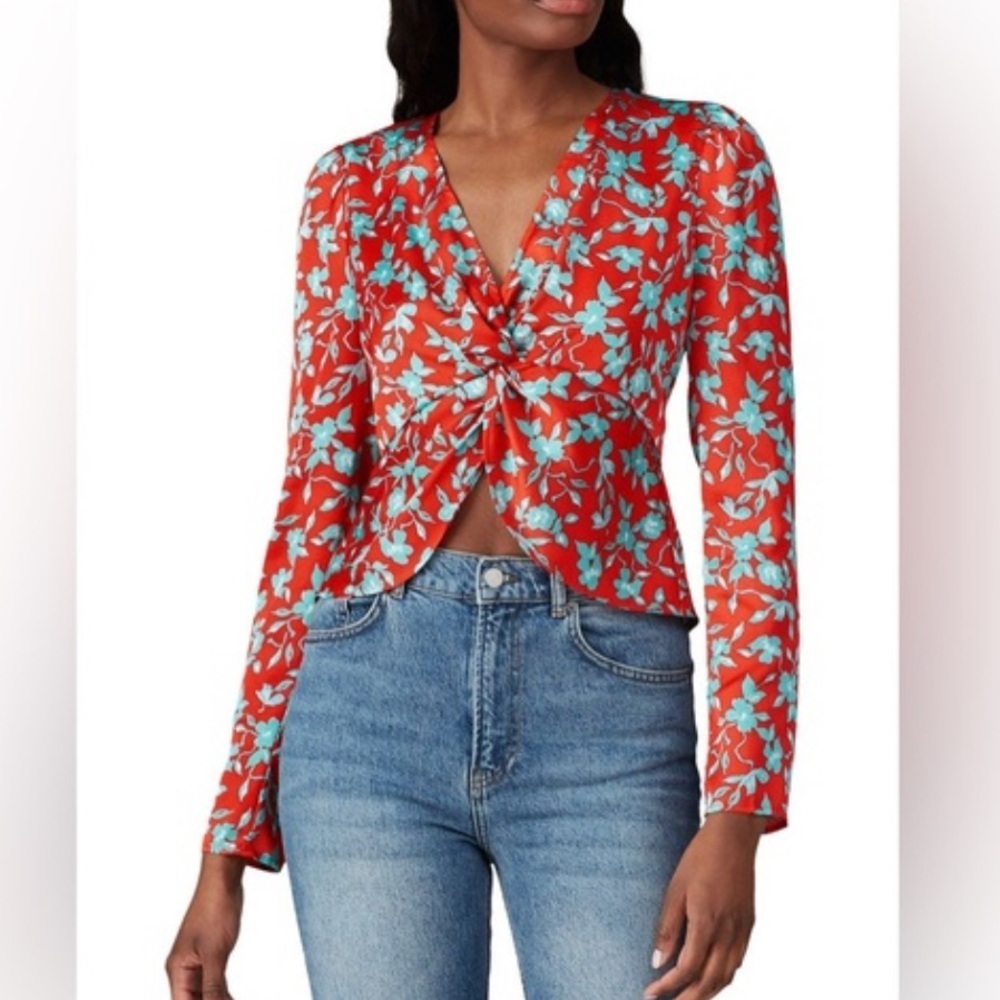 Love Whit by Whitney Port Red Floral Crop Top